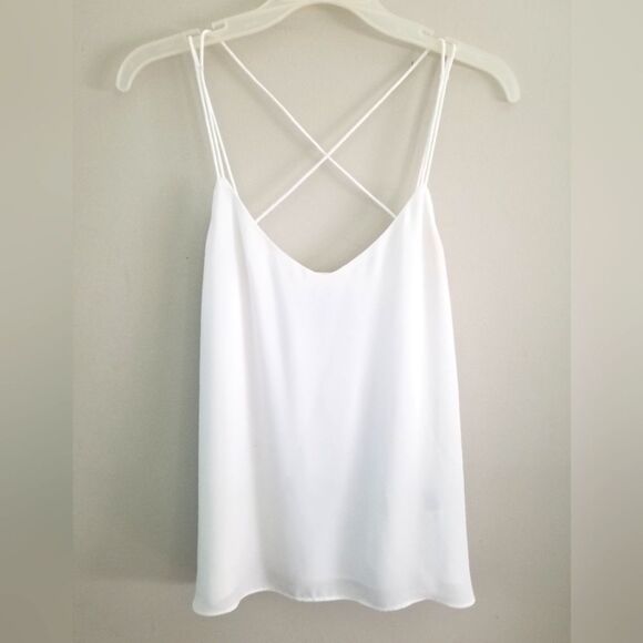 H&M white satin strappy tank size 6 - Picture 1 of 2